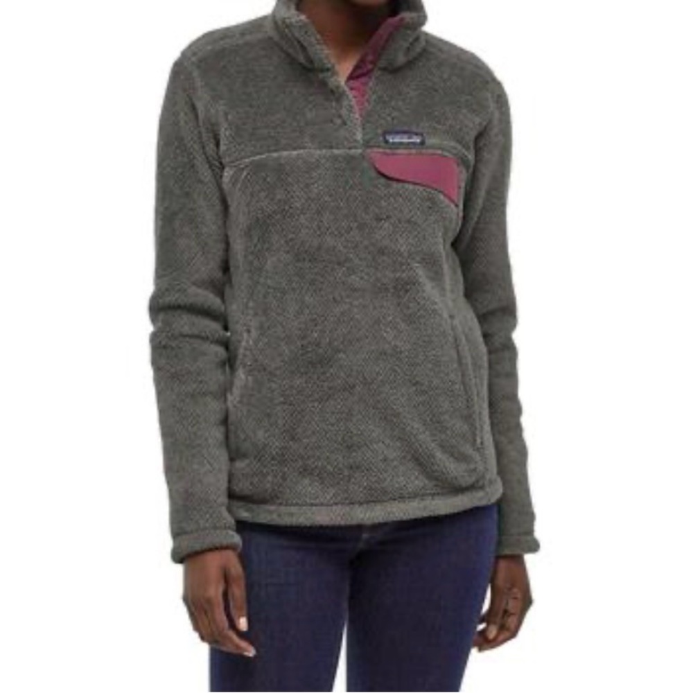 Patagonia Re-Tool Snap T Fleece Cozy Pullover Gray/Purple Size XS Extra Small